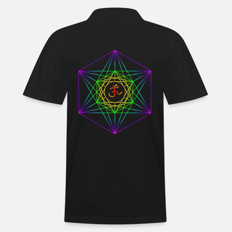 Metatrons Würfel 3 - Männer Poloshirt - Schwarz