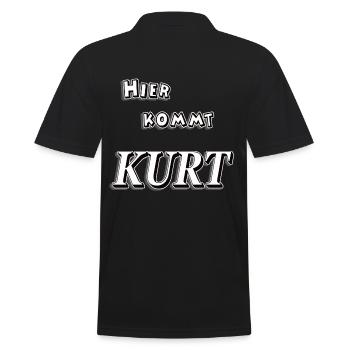 Here comes kurt t-shirt tshirt tee shirt first name - Men's Polo Shirt - black - Back - Kai (181cm)