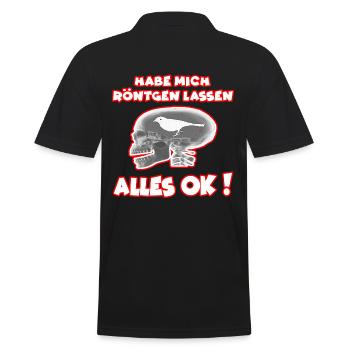 Hab mich Röntgen lassen alles OK ! funshirt - Männer Poloshirt - Schwarz - Hinten - Kai (181cm)
