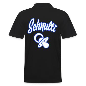 Schnulli Schnuller - Männer Poloshirt - Schwarz - Hinten - Kai (181cm)