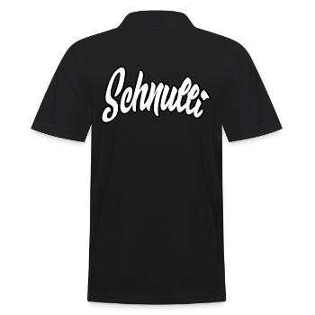 schnulli - Männer Poloshirt - Schwarz - Hinten - Kai (181cm)