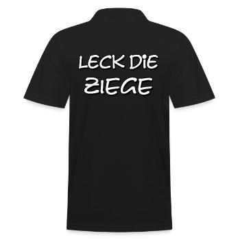 leck die ziege - Männer Poloshirt - Schwarz - Hinten - Kai (181cm)