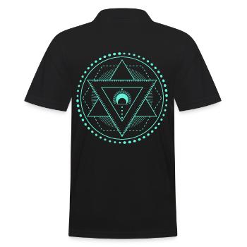Hexagram geometry moon blue - Men's Polo Shirt - black - Back - Kai (181cm)