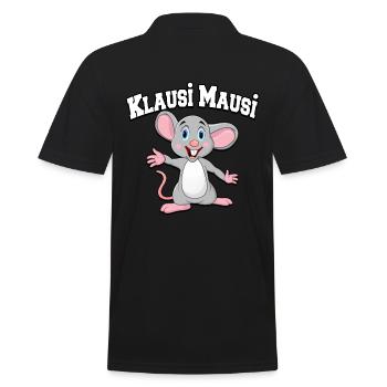 Klaus vorname Klausi Maus witzig Mausi tshirt - Männer Poloshirt - Schwarz - Hinten - Kai (181cm)