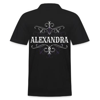 Alexandra Name Vorname Personalisiert - Männer Poloshirt - Schwarz - Hinten - Kai (181cm)