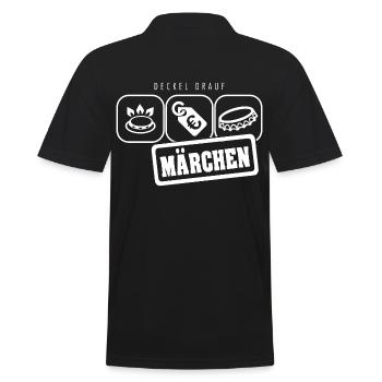 Gaspreis Deckel Märchen - Männer Poloshirt - Schwarz - Hinten - Kai (181cm)