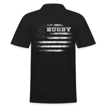 Drapeau américain Rugby américain - Polo Homme - noir - Dos - Kai (181cm)