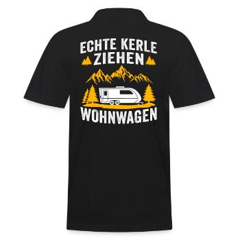 echte kerle ziehen wohnwagen - Männer Poloshirt - Schwarz - Hinten - Kai (181cm)
