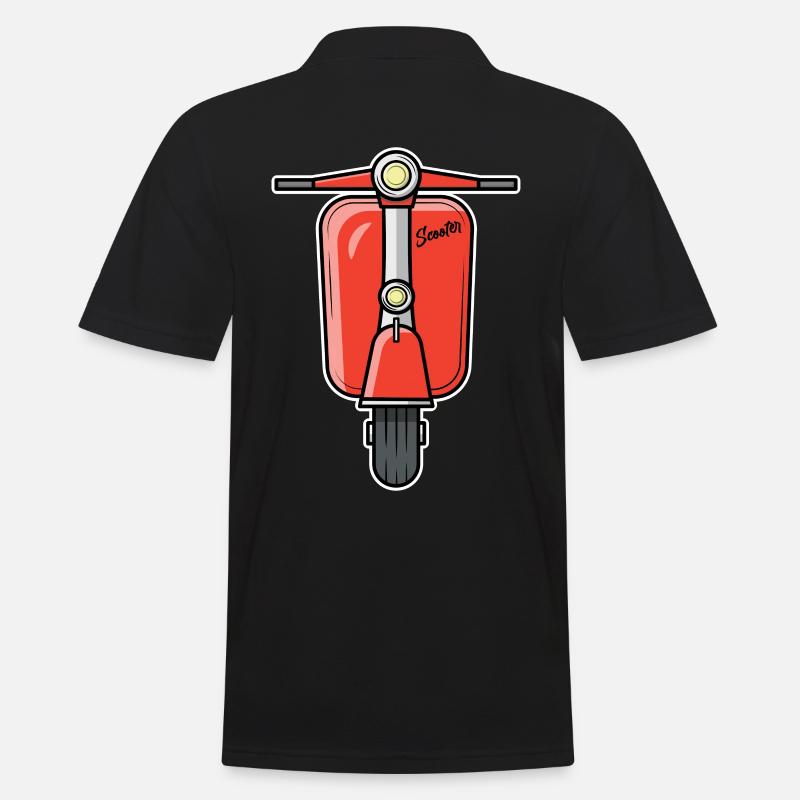 Scooter Motorroller Roller rot - Männer Poloshirt - Schwarz