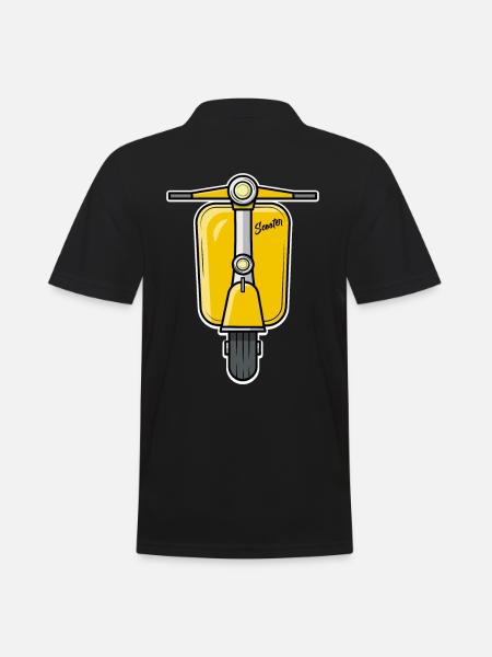 Scooter Motorroller Roller gelb - Männer Poloshirt - Schwarz