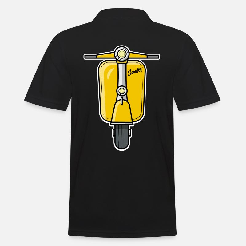 Scooter Motorroller Roller gelb - Männer Poloshirt - Schwarz
