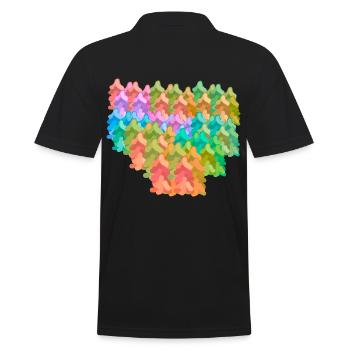 Coloré, Coloré, Forêt, Automne, Fantaisie, Sapins, Nature - Polo Homme - noir - Dos - Kai (181cm)