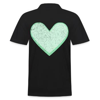 Sugar heart Sugar heart candy turquoise - Men's Polo Shirt - black - Back - Kai (181cm)