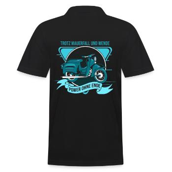 Ostalgie Schwalbe Simson Suhl - trotz mauerfall - Männer Poloshirt - Schwarz - Hinten - Kai (181cm)