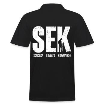 Sondengänger Geschenk Sondler Einsatz Kommando - Männer Poloshirt - Schwarz - Hinten - Kai (181cm)