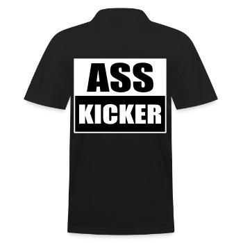 Ass kicker Funny saying ace kicker - Men's Polo Shirt - black - Back - Kai (181cm)