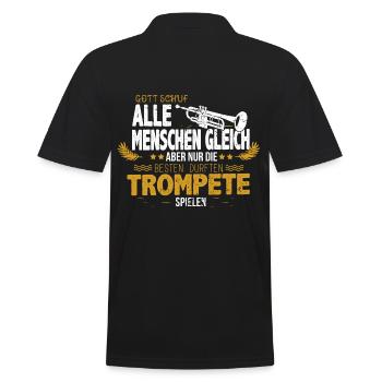 Trompete Shirt | Blasmusiker | Trompeter Geschenk - Männer Poloshirt - Schwarz - Hinten - Kai (181cm)