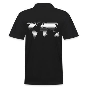 a world of lines - Männer Poloshirt - Schwarz - Hinten - Kai (181cm)