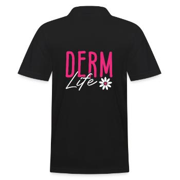 Skin Skin Care Hair Derm Life Dermatologist - Men's Polo Shirt - black - Back - Kai (181cm)