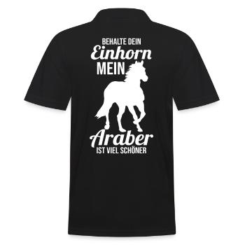Pferd Reitsport Reiten Pferdesport Araber - Männer Poloshirt - Schwarz - Hinten - Kai (181cm)