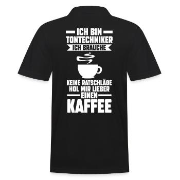 Toningenieur Kaffee Tontechnik Tontechniker - Männer Poloshirt - Schwarz - Hinten - Kai (181cm)