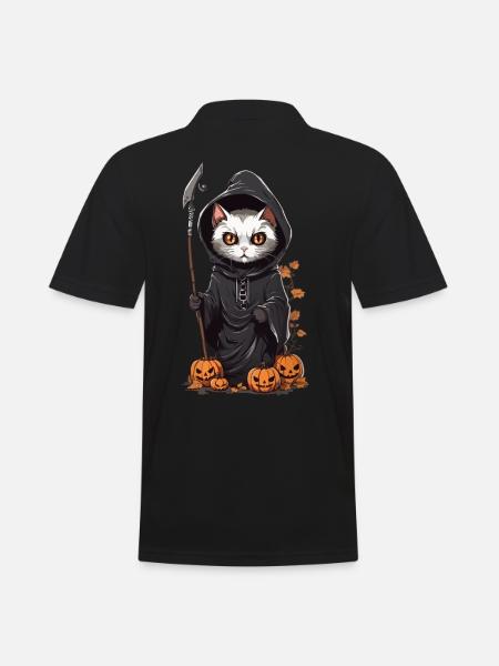 Mignon Halloween Cat Druide Costume - Polo Homme - noir