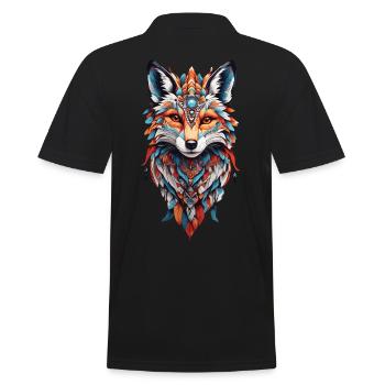 Spirituel indien Fox Feather Design Boho Style - Polo Homme - noir - Dos - Kai (181cm)