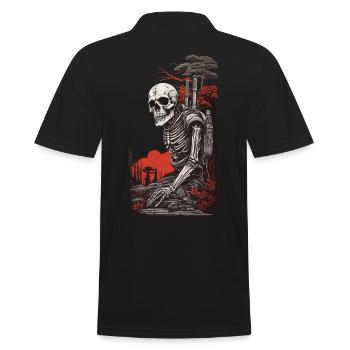 Occulte Steampunk Apocalypse Gothique Squelette Design - Polo Homme - noir - Dos - Kai (181cm)