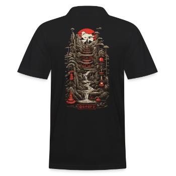 Retro Japan Ukiyo-E Ära Landschaft Retro Design - Männer Poloshirt - Schwarz - Hinten - Kai (181cm)
