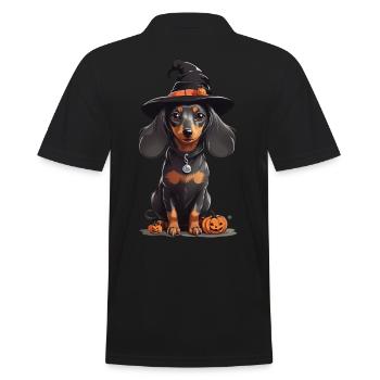 Sorcières teckel Halloween chien Magic Design - Polo Homme - noir - Dos - Kai (181cm)
