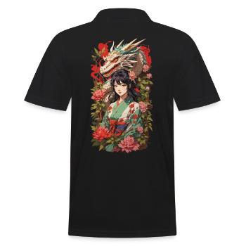 Dragon asiatique Anime esthétique fille Design - Polo Homme - noir - Dos - Kai (181cm)