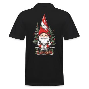 Gnome de Noël nordique Gnome d’hiver - Polo Homme - noir - Dos - Kai (181cm)