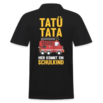 Schulkind Schulbeginn Erste Klasse Feuerwehr Einsc - Männer Poloshirt - Schwarz - Hinten - Kai (181cm)