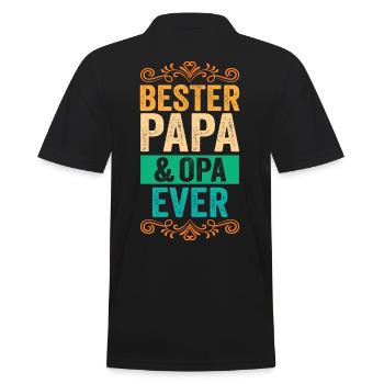 Vater Großvater Papa Opa - Männer Poloshirt - Schwarz - Hinten - Kai (181cm)