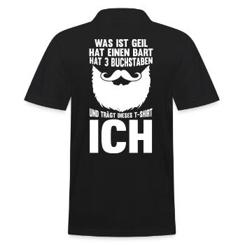 Bärtig Bartträger Schnurrbart Bart - Männer Poloshirt - Schwarz - Hinten - Kai (181cm)