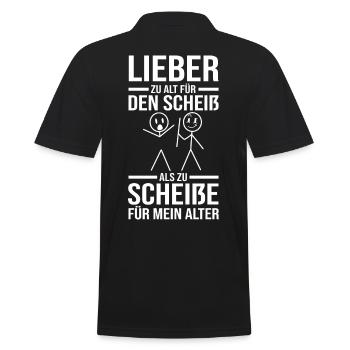 Zu Alt Für Den Scheiß - Männer Poloshirt - Schwarz - Hinten - Kai (181cm)