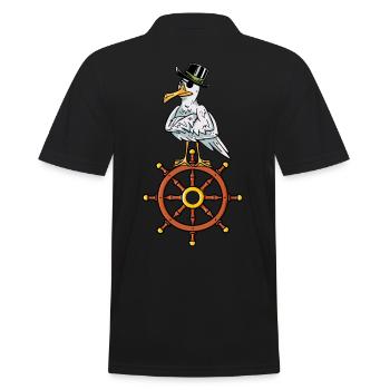 Pirates pirate buccaneer seagull steering wheel children - Men's Polo Shirt - black - Back - Kai (181cm)