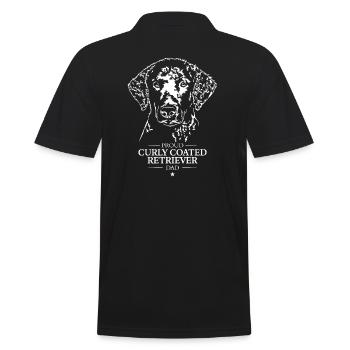 Curly Coated Retriever Dad Hunde Hund Wilsigns - Männer Poloshirt - Schwarz - Hinten - Kai (181cm)