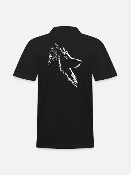 Belgian Tervueren Silhouette Hund Hunde Wilsigns - Männer Poloshirt - Schwarz