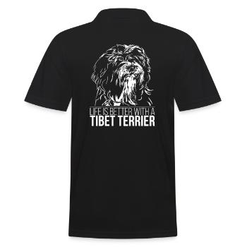 TIBET TERRIER LIFE is better Chien Wilsigns - Polo Homme - noir - Dos - Kai (181cm)