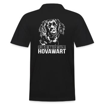 HOVAWART life is better Hunde Spruch Wilsigns - Men's Polo Shirt - black - Back - Kai (181cm)