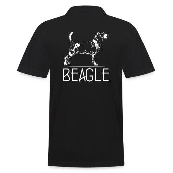 BEAGLE Hundeportrait Hund Hunde Wilsigns Jagdhund - Männer Poloshirt - Schwarz - Hinten - Kai (181cm)