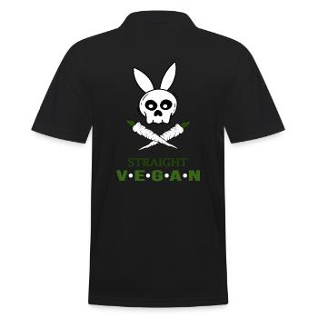 straight vegan with carrot veganlife - Men's Polo Shirt - black - Back - Kai (181cm)
