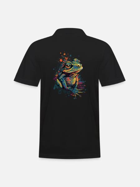 Trippy Frog - Psychedelic Motif - Men's Polo Shirt - black