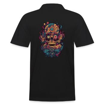 Crâne psychédélique surréaliste - Polo Homme - noir - Dos - Kai (181cm)