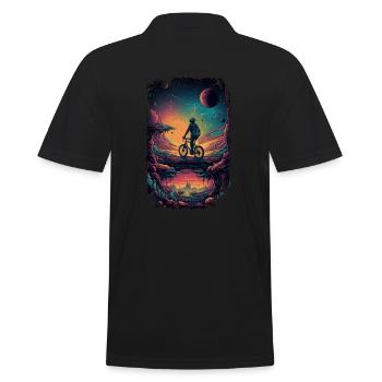 Bonne journée à vélo - Trippy Motif - Polo Homme - noir - Dos - Kai (181cm)