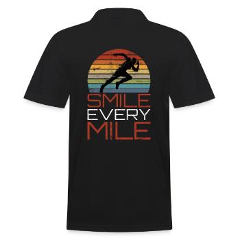 Smile Every Mile Läufer Jogger - Männer Poloshirt - Schwarz - Hinten - Kai (181cm)