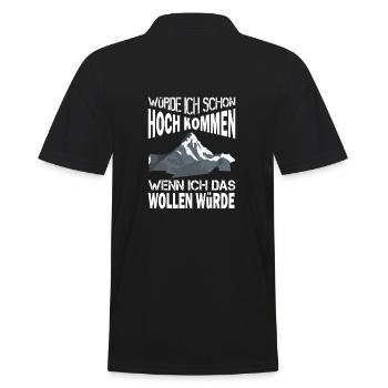 Würde ich schon hoch kommen... - Männer Poloshirt - Schwarz - Hinten - Kai (181cm)