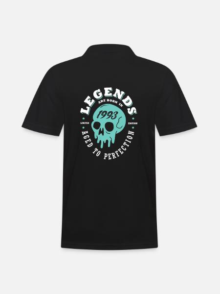 1993 anniversaire skull - Polo Homme - noir