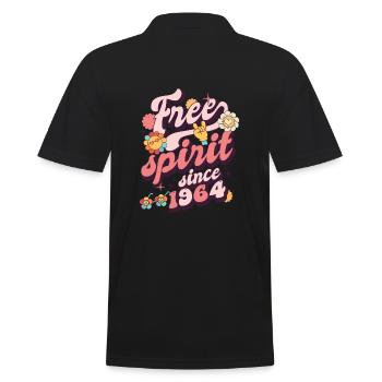 1964 Vintage Birthday Born in 1964 - Men's Polo Shirt - black - Back - Kai (181cm)
